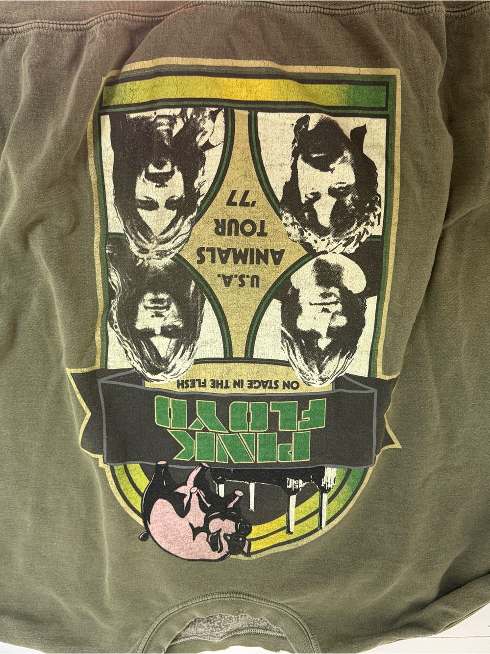 Pink Floyd Olive Graphic Crewneck Sweatshirt - Picture 2 of 3